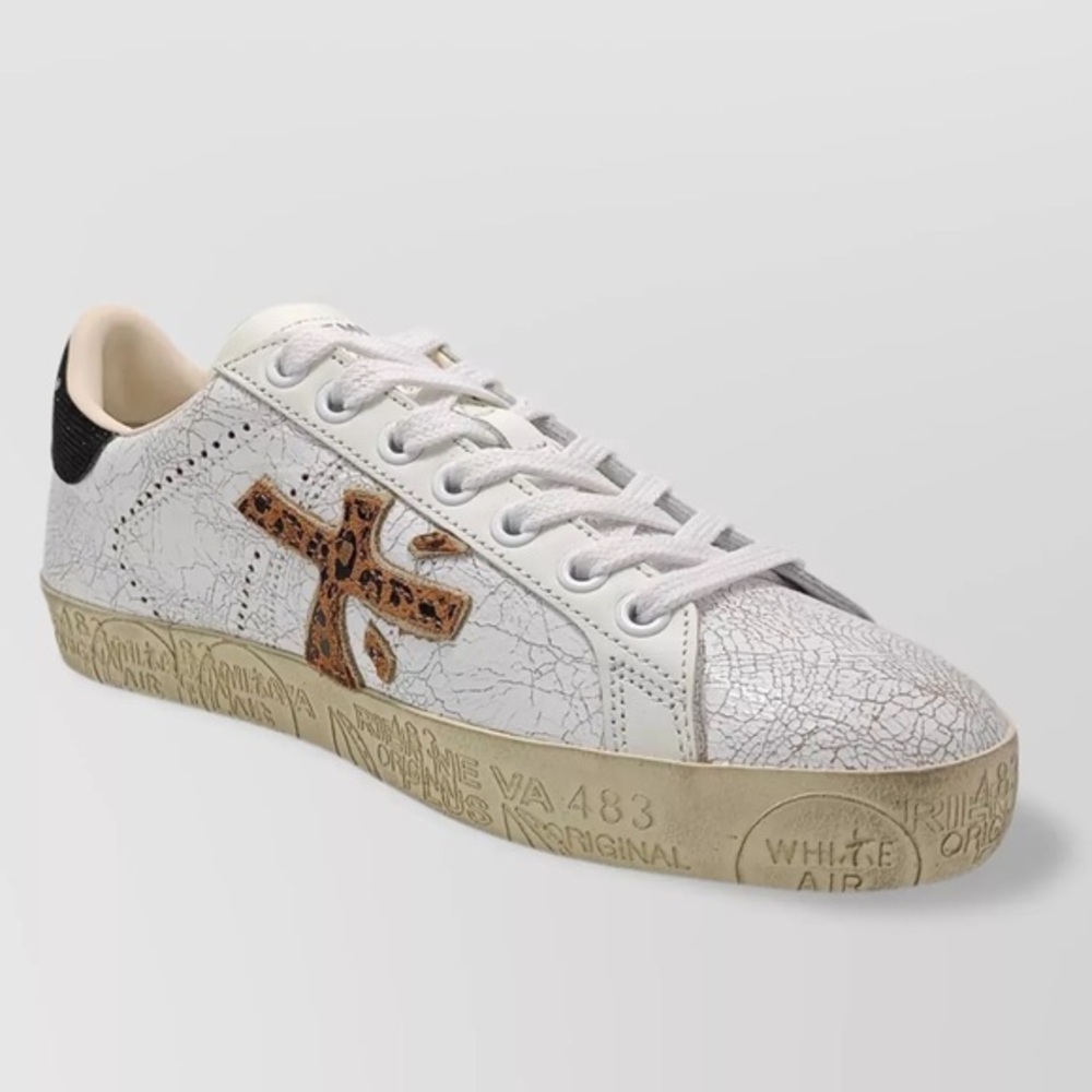 PREMIATA Steven lace-up sneakers featuring leopard print size 38/8